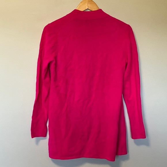 Charter Club 100% Cashmere Hot Pink Fuchsia Open Front Cardigan - Picture 4 of 4